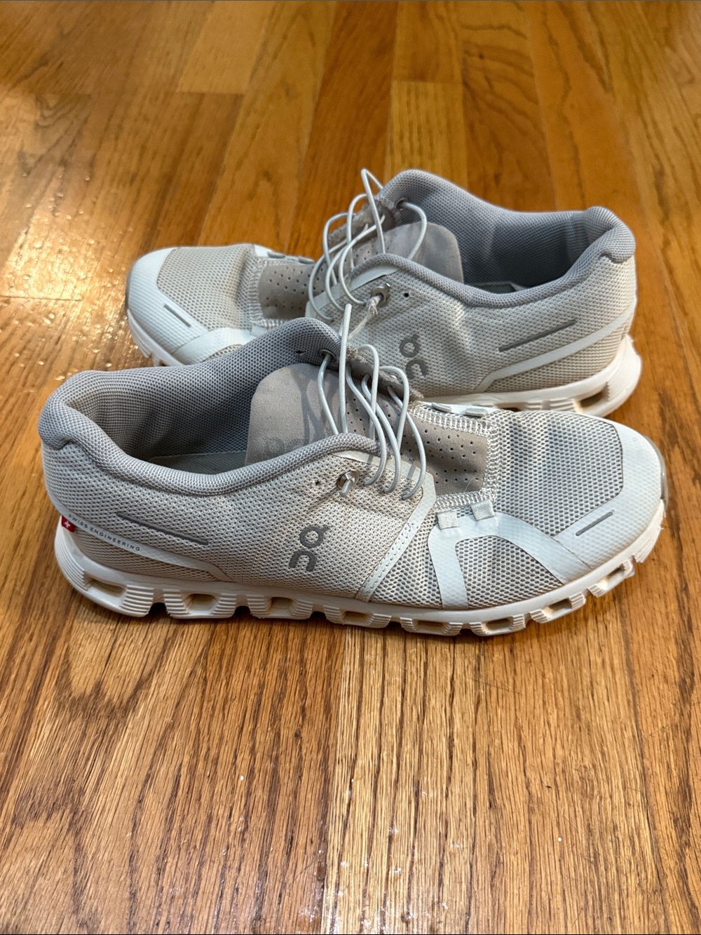 On Running Sneakers in Light Gray and White